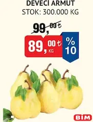 DEVECİ ARMUT KG fiyat ve kampanya bilgisi